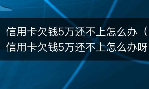 信用卡欠钱5万还不上怎么办（信用卡欠钱5万还不上怎么办呀）