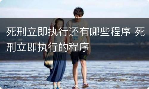 死刑立即执行还有哪些程序 死刑立即执行的程序