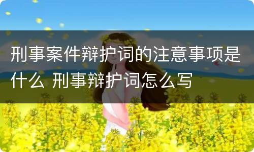 刑事案件辩护词的注意事项是什么 刑事辩护词怎么写