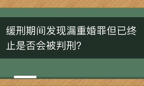 缓刑期间发现漏重婚罪但已终止是否会被判刑？