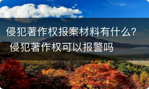 侵犯著作权报案材料有什么？ 侵犯著作权可以报警吗