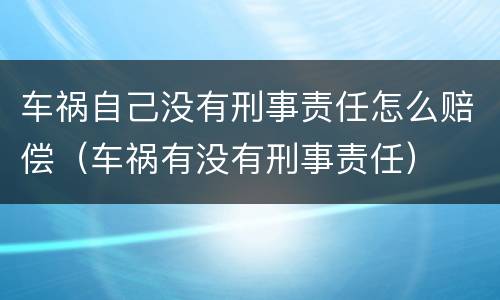 车祸自己没有刑事责任怎么赔偿（车祸有没有刑事责任）