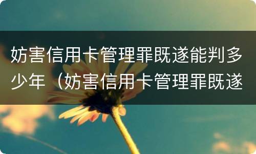 妨害信用卡管理罪既遂能判多少年（妨害信用卡管理罪既遂能判多少年刑期）