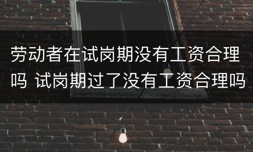 劳动者在试岗期没有工资合理吗 试岗期过了没有工资合理吗