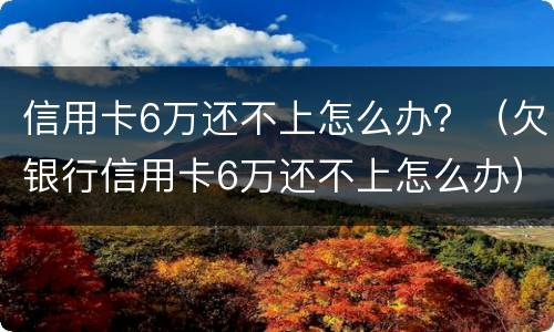 信用卡6万还不上怎么办？（欠银行信用卡6万还不上怎么办）