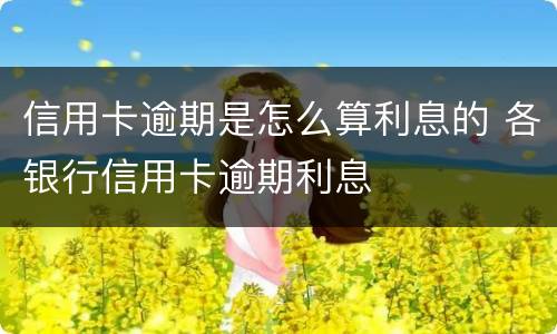 信用卡逾期是怎么算利息的 各银行信用卡逾期利息