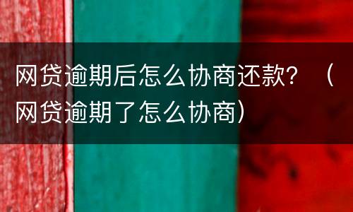网贷逾期后怎么协商还款？（网贷逾期了怎么协商）