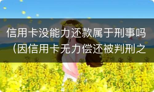 信用卡没能力还款属于刑事吗（因信用卡无力偿还被判刑之后还需要还吗）