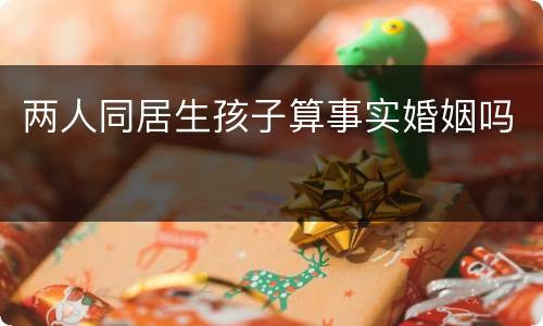 两人同居生孩子算事实婚姻吗