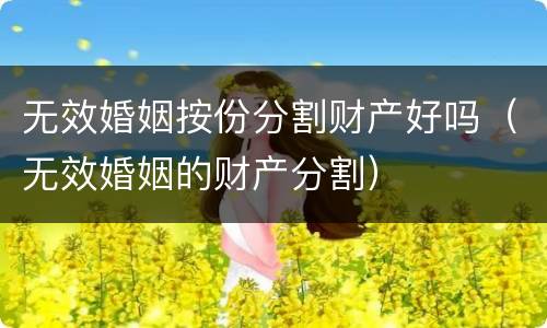 无效婚姻按份分割财产好吗（无效婚姻的财产分割）