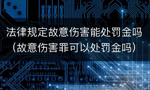 法律规定故意伤害能处罚金吗（故意伤害罪可以处罚金吗）