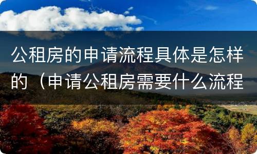 公租房的申请流程具体是怎样的（申请公租房需要什么流程）