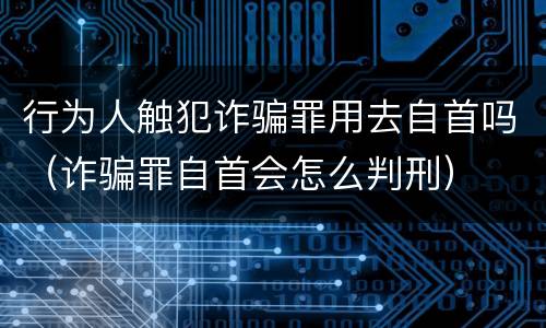 行为人触犯诈骗罪用去自首吗（诈骗罪自首会怎么判刑）