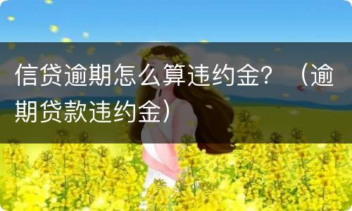 信贷逾期怎么算违约金？（逾期贷款违约金）