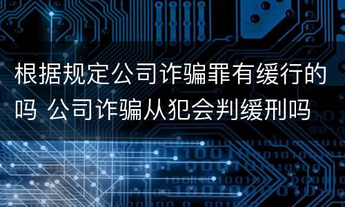 根据规定公司诈骗罪有缓行的吗 公司诈骗从犯会判缓刑吗