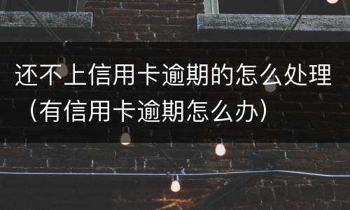 还不上信用卡逾期的怎么处理（有信用卡逾期怎么办）