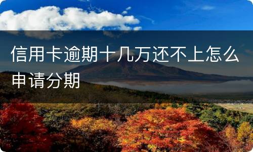 信用卡逾期十几万还不上怎么申请分期