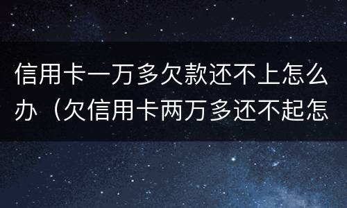 信用卡一万多欠款还不上怎么办（欠信用卡两万多还不起怎么办）