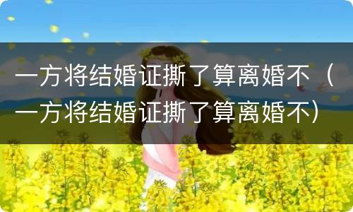 一方将结婚证撕了算离婚不（一方将结婚证撕了算离婚不）