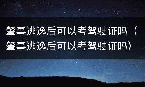 肇事逃逸后可以考驾驶证吗（肇事逃逸后可以考驾驶证吗）