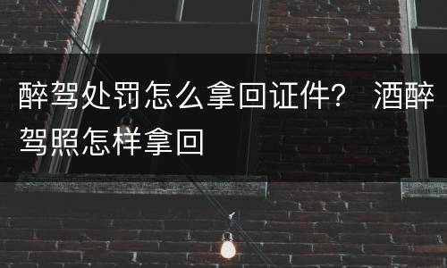 醉驾处罚怎么拿回证件？ 酒醉驾照怎样拿回