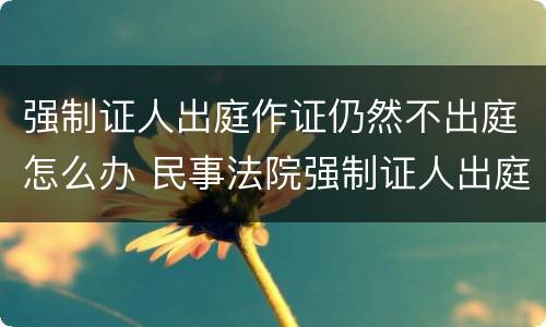 强制证人出庭作证仍然不出庭怎么办 民事法院强制证人出庭作证