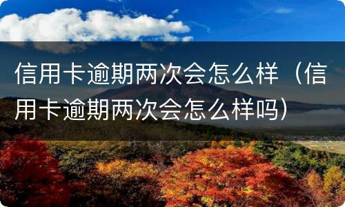 信用卡逾期两次会怎么样（信用卡逾期两次会怎么样吗）