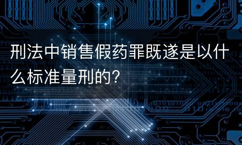 刑法中销售假药罪既遂是以什么标准量刑的?