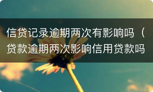 信贷记录逾期两次有影响吗（贷款逾期两次影响信用贷款吗）