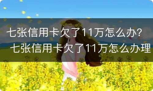 七张信用卡欠了11万怎么办？ 七张信用卡欠了11万怎么办理