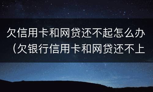 欠信用卡和网贷还不起怎么办（欠银行信用卡和网贷还不上怎么办）