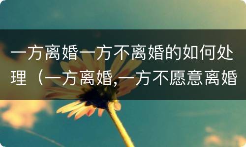 一方离婚一方不离婚的如何处理（一方离婚,一方不愿意离婚怎么办）