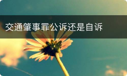交通肇事罪公诉还是自诉