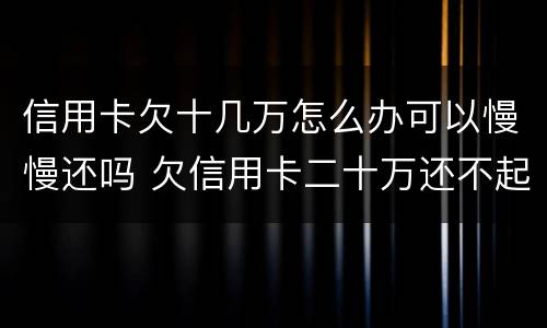信用卡欠十几万怎么办可以慢慢还吗 欠信用卡二十万还不起,可以慢慢还吗