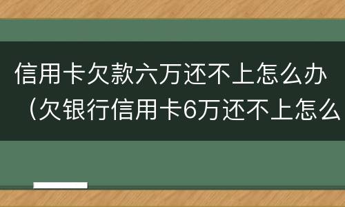 信用卡欠款六万还不上怎么办（欠银行信用卡6万还不上怎么办）