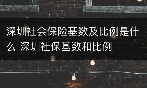 深圳社会保险基数及比例是什么 深圳社保基数和比例