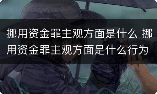 挪用资金罪主观方面是什么 挪用资金罪主观方面是什么行为