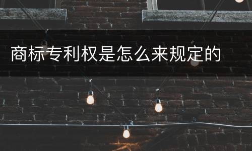 商标专利权是怎么来规定的