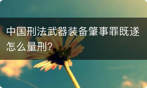 中国刑法武器装备肇事罪既遂怎么量刑?
