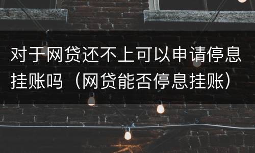 对于网贷还不上可以申请停息挂账吗（网贷能否停息挂账）