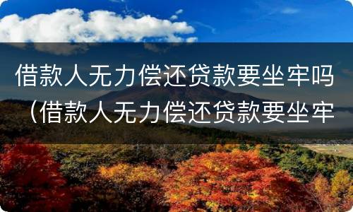 借款人无力偿还贷款要坐牢吗（借款人无力偿还贷款要坐牢吗）