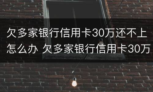 欠多家银行信用卡30万还不上怎么办 欠多家银行信用卡30万还不上怎么办呢
