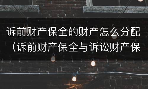 诉前财产保全的财产怎么分配（诉前财产保全与诉讼财产保全）