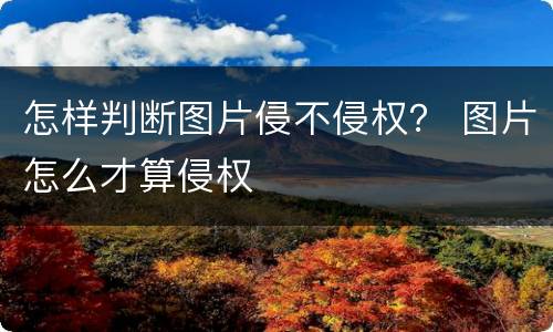 怎样判断图片侵不侵权？ 图片怎么才算侵权