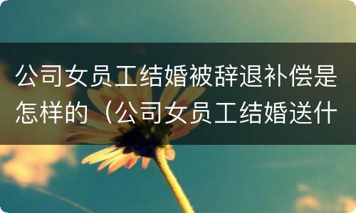 公司女员工结婚被辞退补偿是怎样的（公司女员工结婚送什么）
