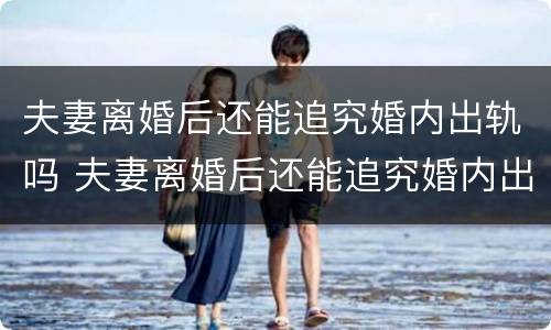 夫妻离婚后还能追究婚内出轨吗 夫妻离婚后还能追究婚内出轨吗知乎