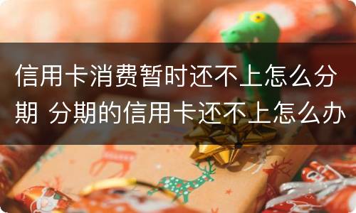 信用卡消费暂时还不上怎么分期 分期的信用卡还不上怎么办