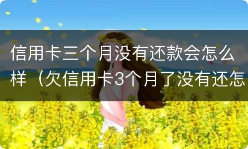 信用卡三个月没有还款会怎么样（欠信用卡3个月了没有还怎么办）