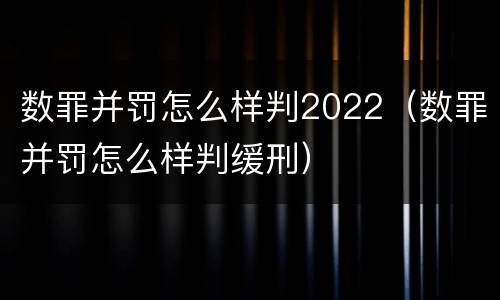 数罪并罚怎么样判2022（数罪并罚怎么样判缓刑）