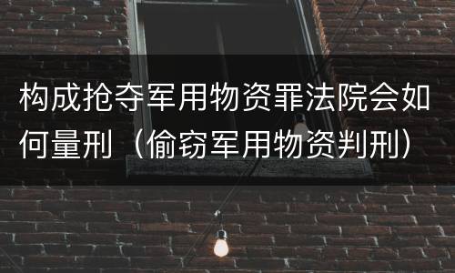 构成抢夺军用物资罪法院会如何量刑（偷窃军用物资判刑）